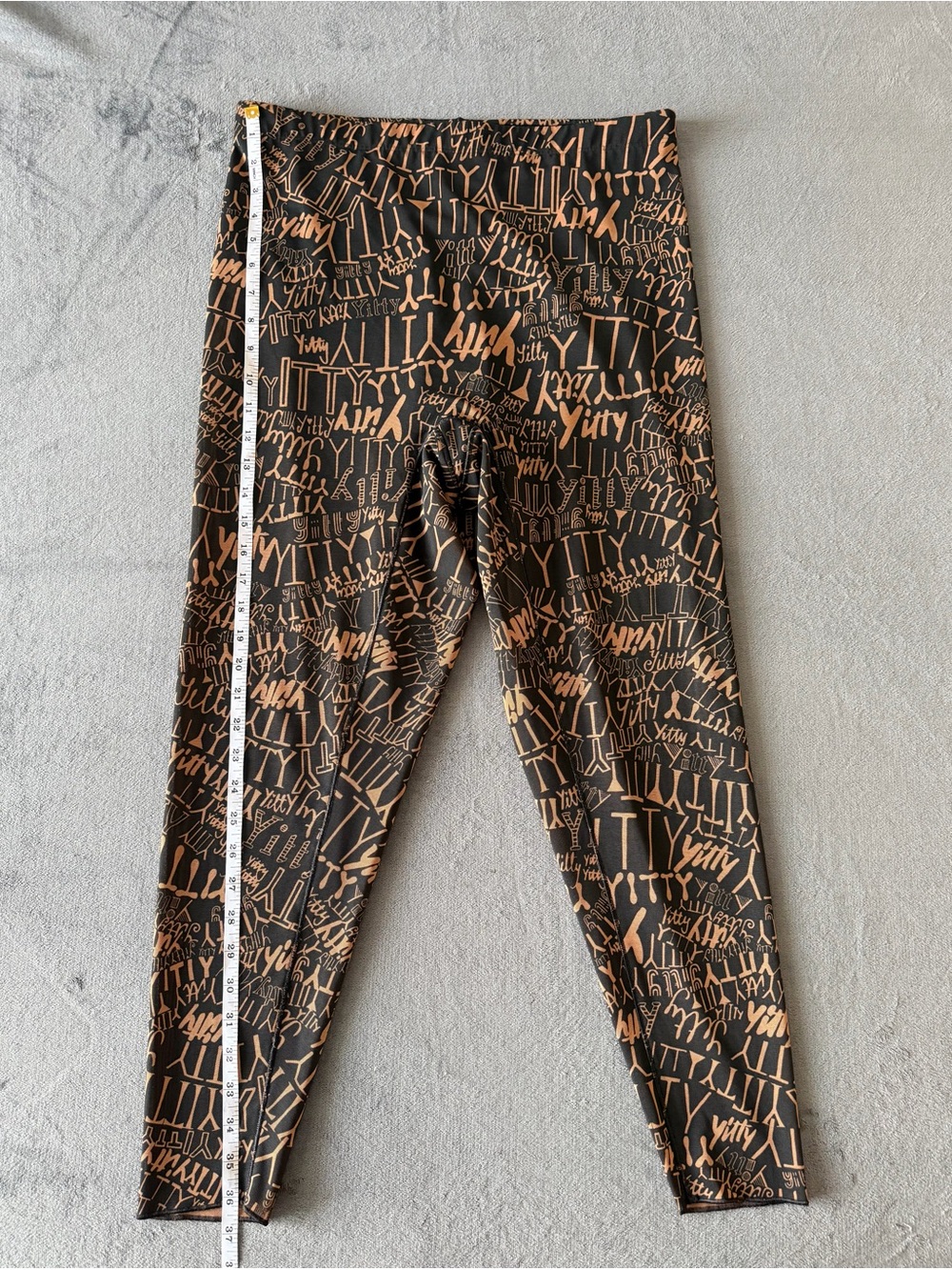 YITTY Black Leggings with Bronze Logo Print - Picture 7 of 10